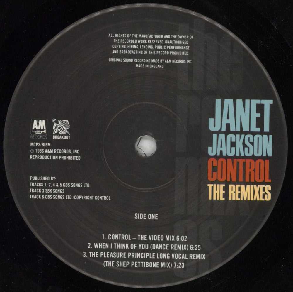 Janet Jackson Control: The Remixes UK 12" vinyl single (12 inch record / Maxi-single) J-J12CO33882