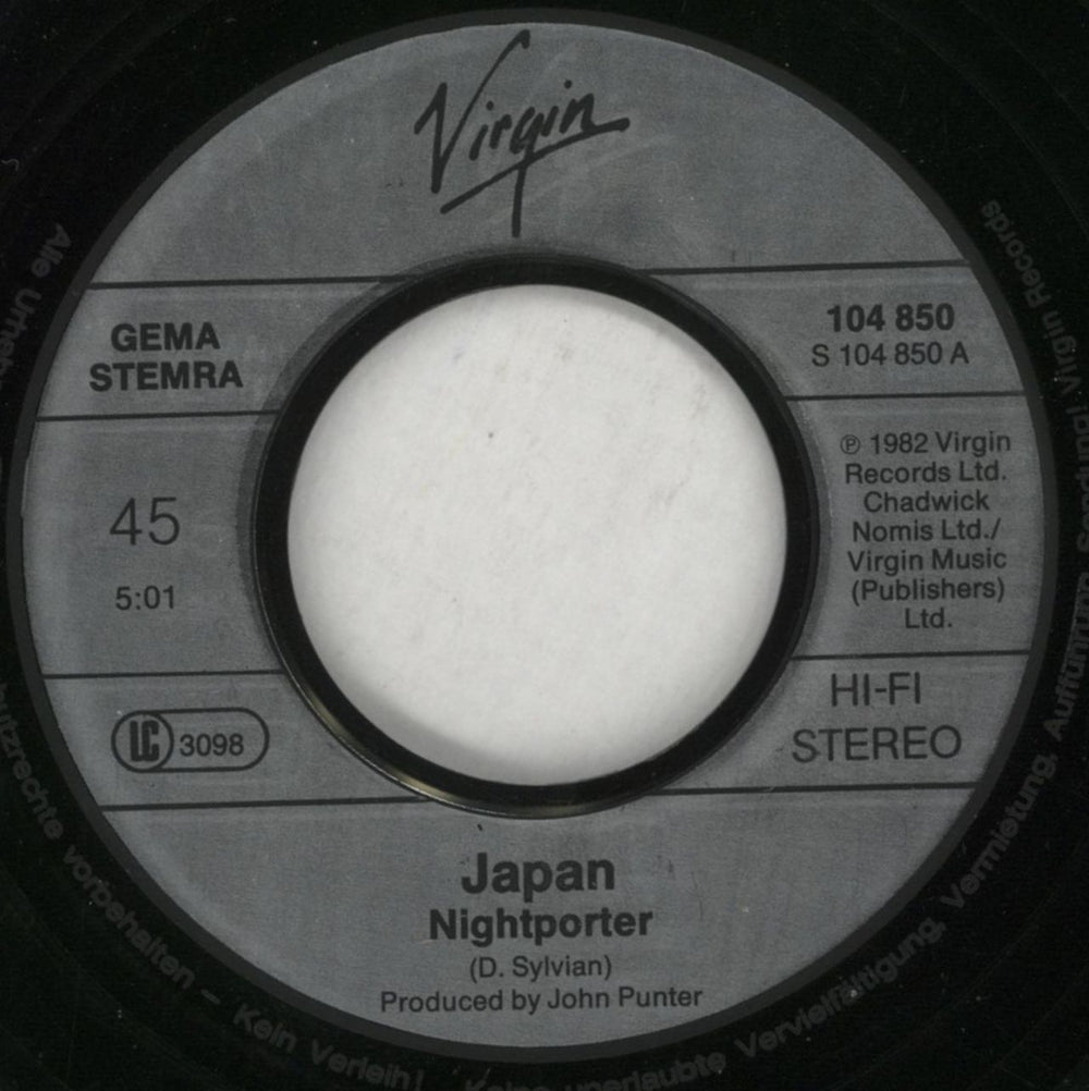Japan Nightporter German 7" vinyl single (7 inch record / 45) JAP07NI852065