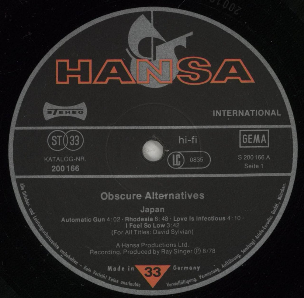 Japan Obscure Alternatives German vinyl LP album (LP record) JAPLPOB877445