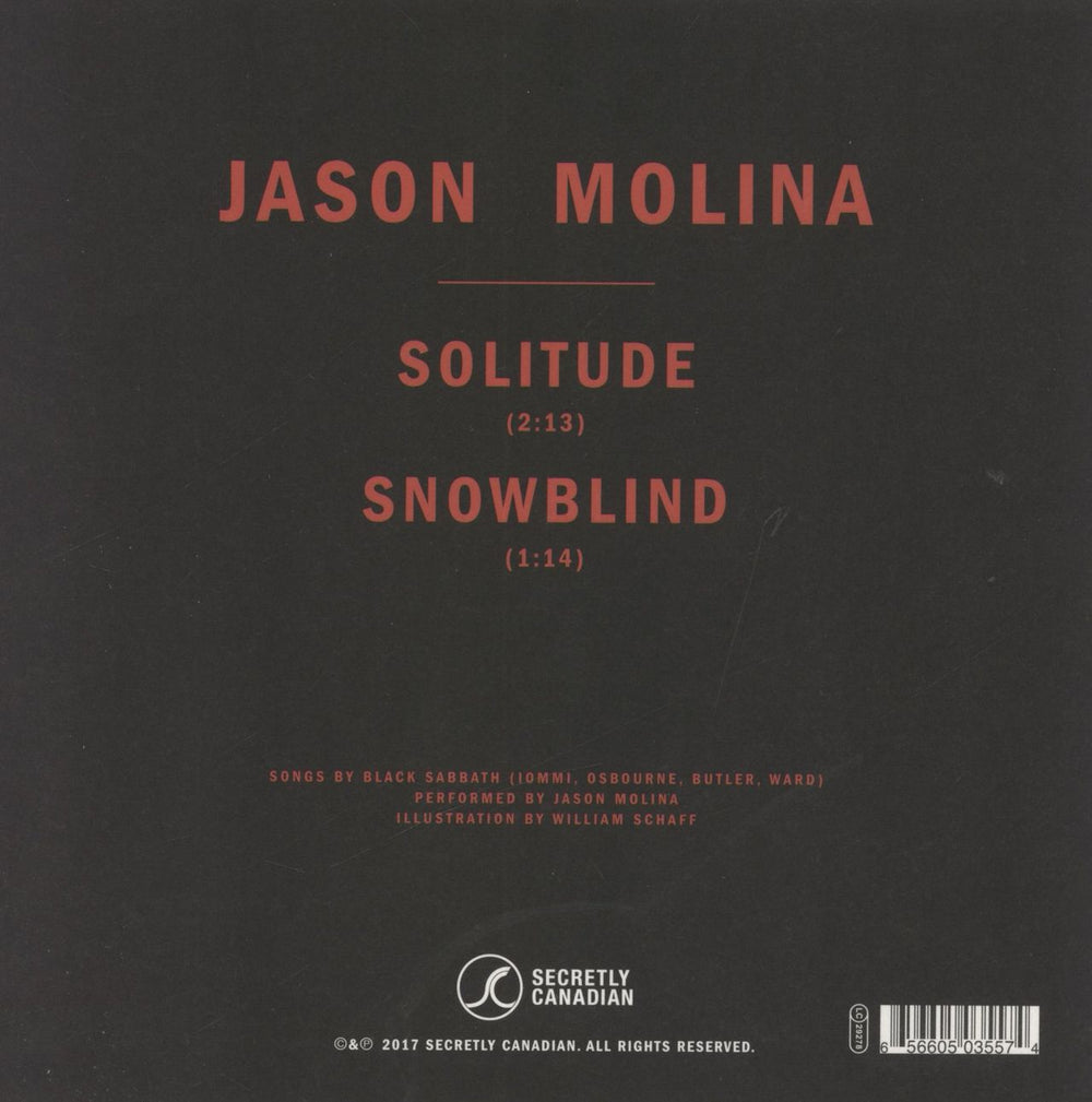 Jason Molina The Black Sabbath Covers US 7" vinyl single (7 inch record / 45) 656605035574