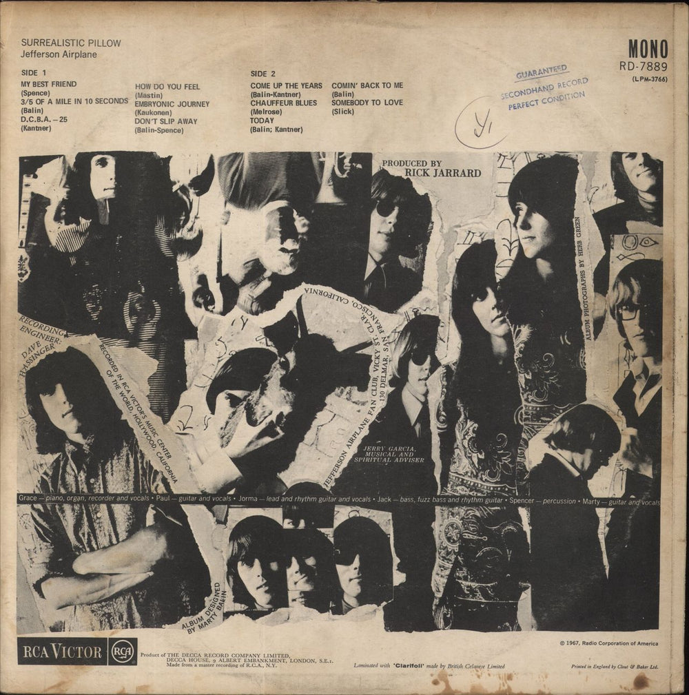 Jefferson Airplane Surrealistic Pillow - 1st - VG UK vinyl LP album (LP record)