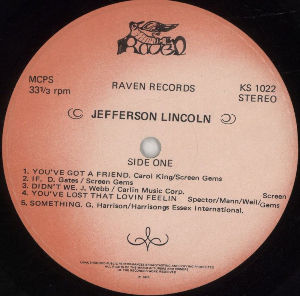 Jefferson Lincoln Jefferson Lincoln - Autographed UK vinyl LP album (LP record) K7FLPJE696062