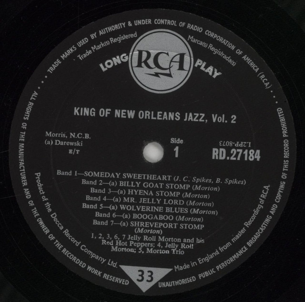 Jelly Roll Morton The King Of New Orleans Jazz Vol. 2 UK vinyl LP album (LP record) JR6LPTH695680
