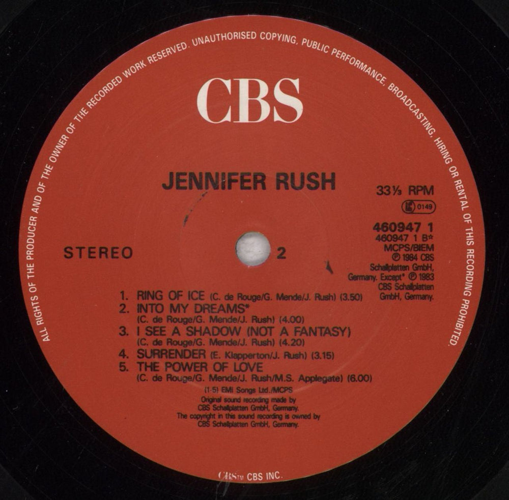 Jennifer Rush Jennifer Rush (International Version) UK vinyl LP album (LP record) JRULPJE847380