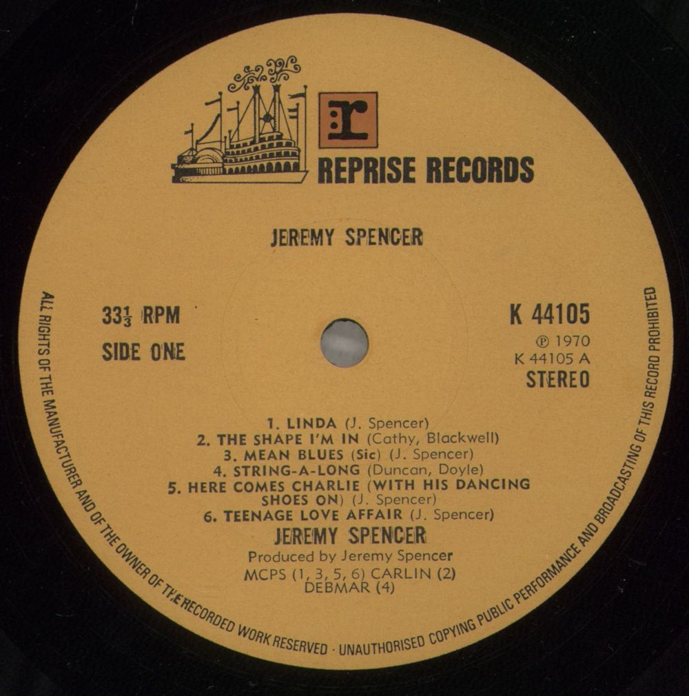 Jeremy Spencer Jeremy Spencer - 2nd UK vinyl LP album (LP record) JRMLPJE879227