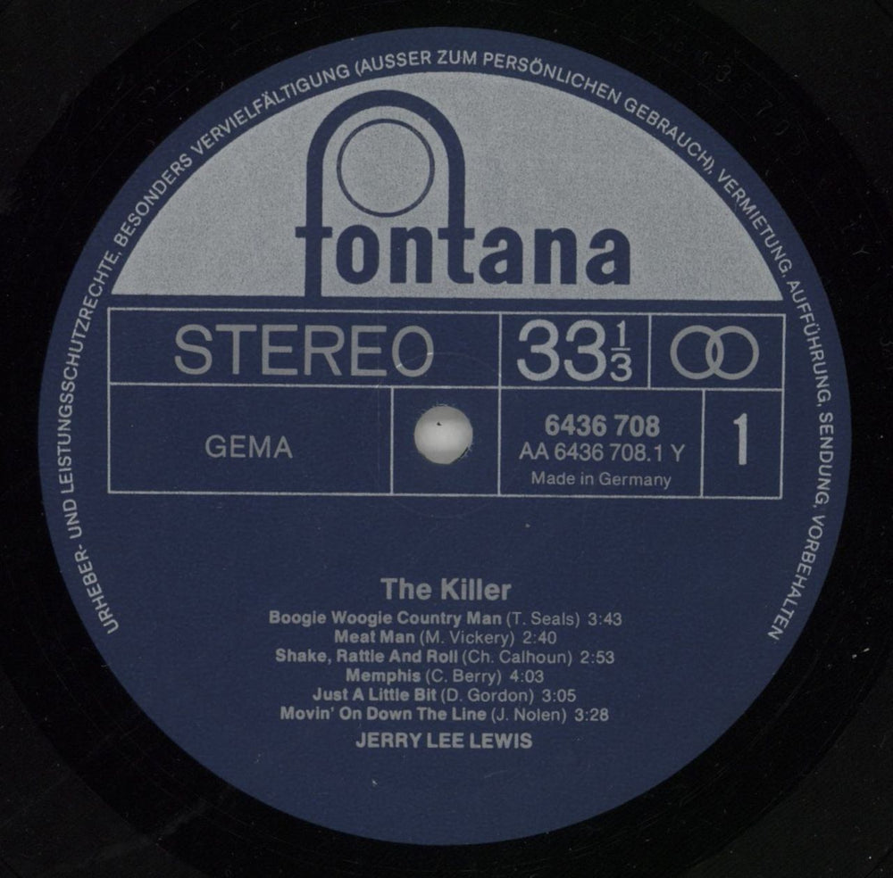 Jerry Lee Lewis The Killer UK vinyl LP album (LP record) JLLLPTH866402