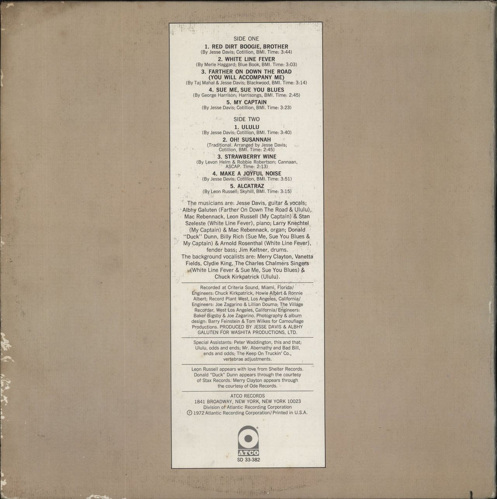 Jesse 'Ed' Davis Ululu US vinyl LP album (LP record)