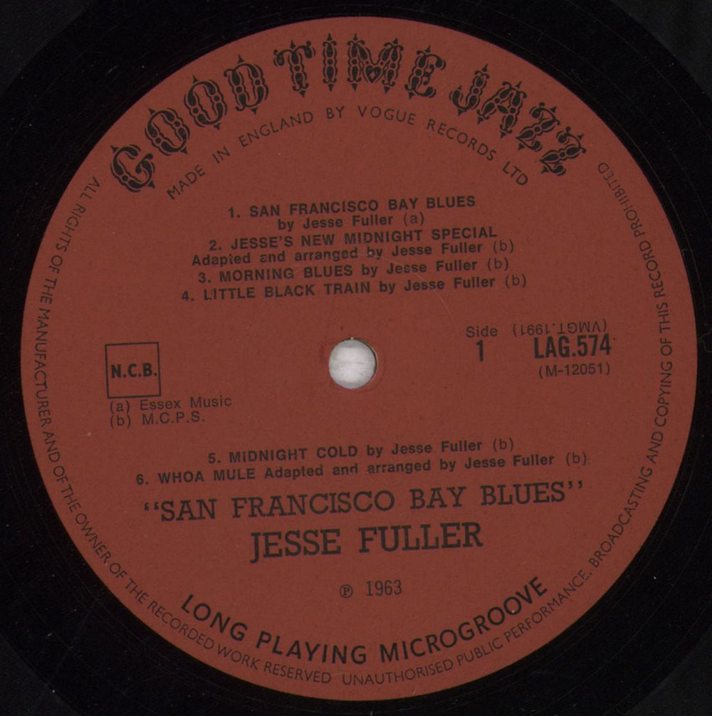 Jesse Fuller San Francisco Bay Blues UK vinyl LP album (LP record) JLRLPSA847316