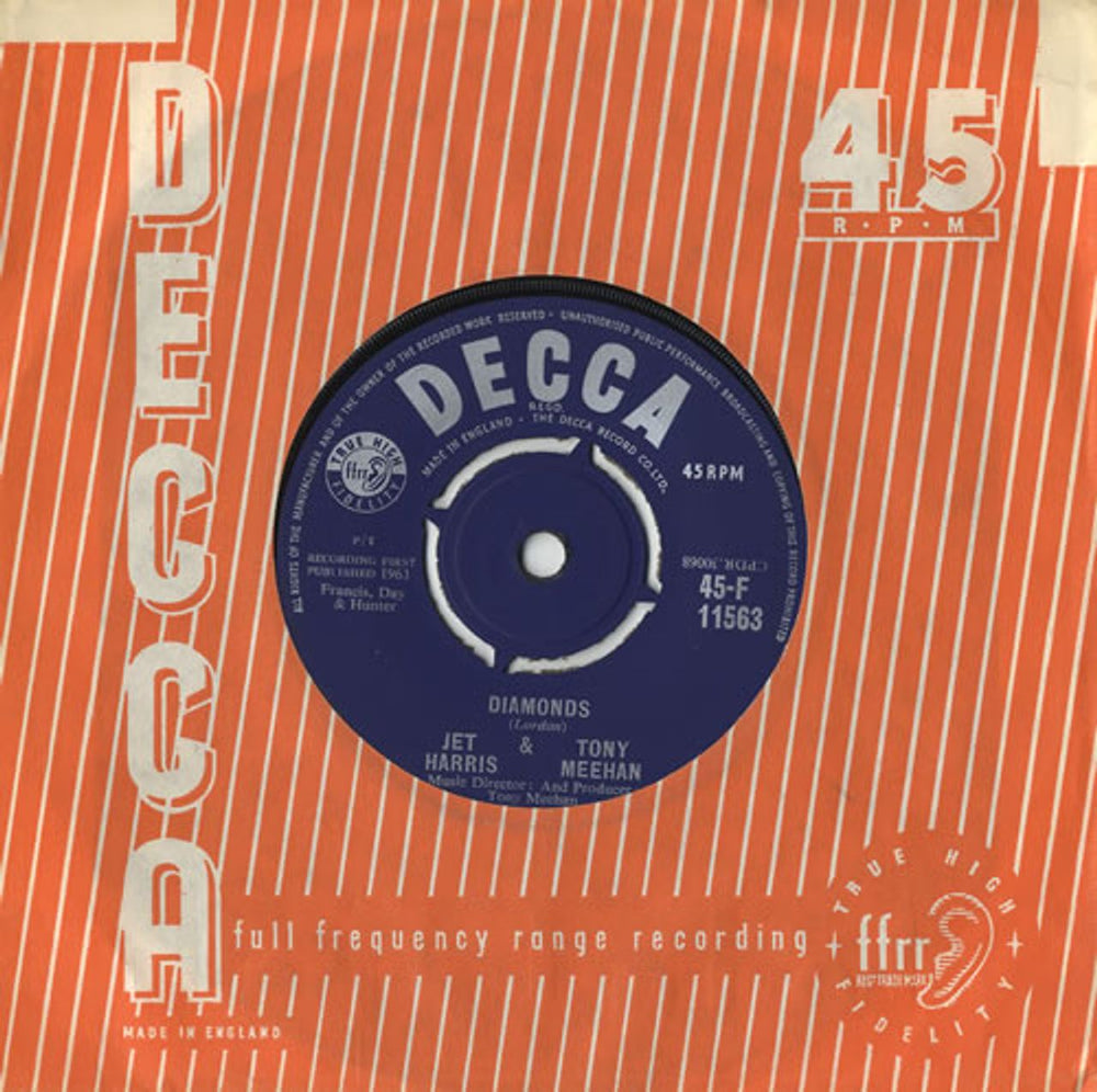 Jet Harris & Tony Meehan Diamonds UK 7" vinyl single (7 inch record / 45) 45-F11563