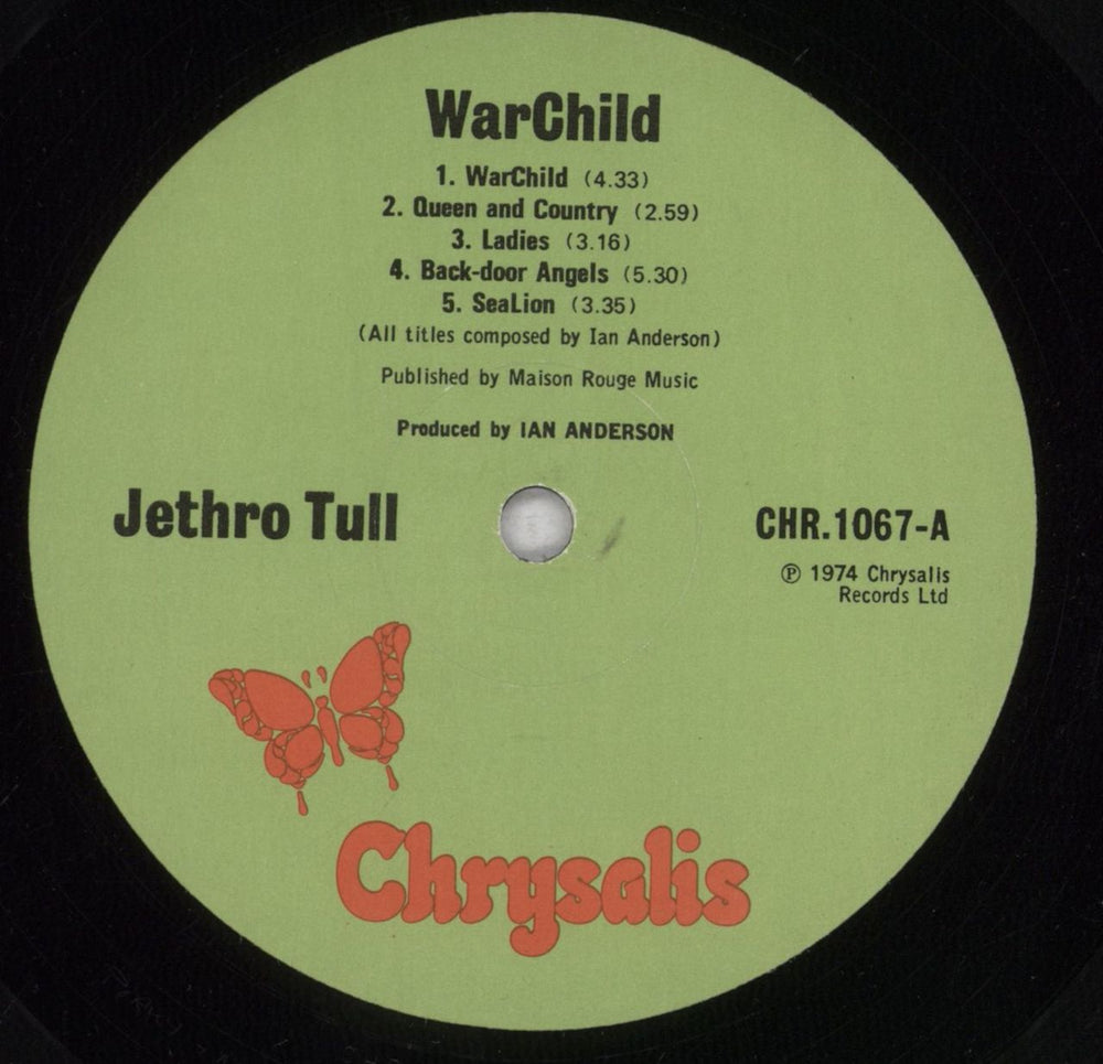 Jethro Tull War Child - 1st + Inner - VG UK vinyl LP album (LP record) TULLPWA842870