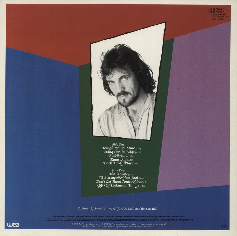 Jim Capaldi Fierce Heart German vinyl LP album (LP record)