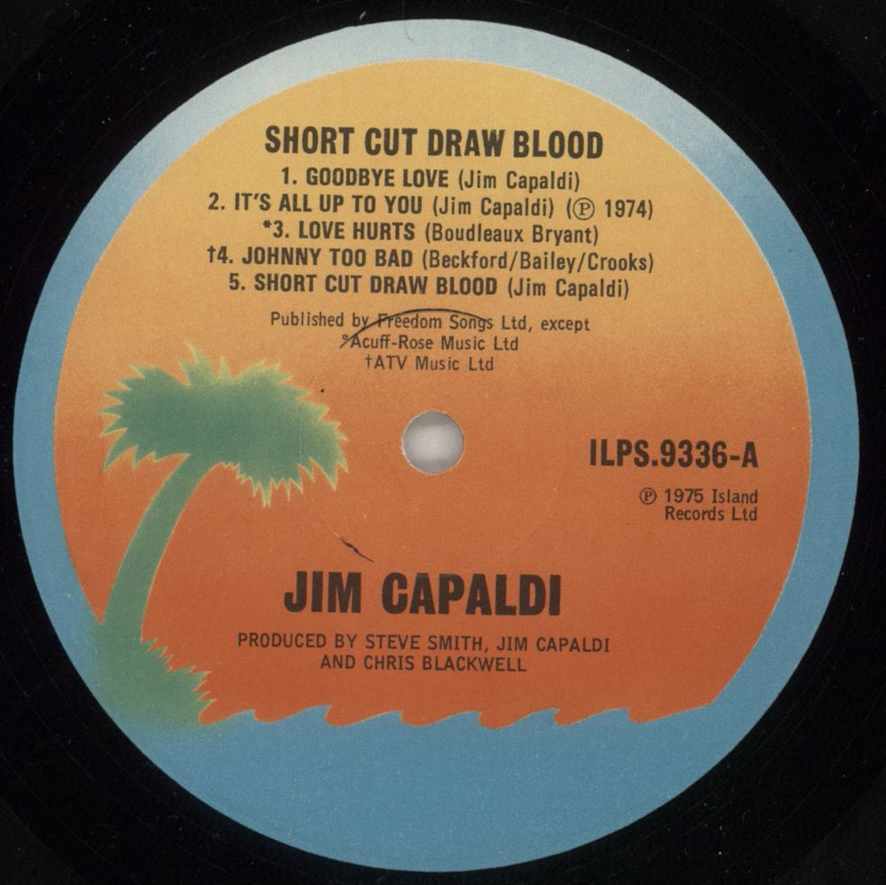 Jim Capaldi Short Cut Draw Blood - 2nd - Hype Stickered Sleeve UK vinyl LP album (LP record) JCPLPSH799771