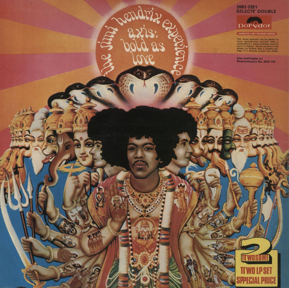 Jimi Hendrix Are You Experienced / Axis Bold As Love - VG+ UK 2-LP vinyl record set (Double LP Album)