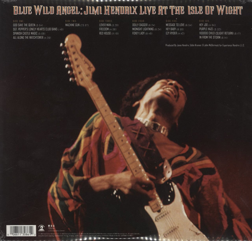 Jimi Hendrix Blue Wild Angel: Live At The Isle Of Wight UK 3-LP vinyl record set (Triple LP Album) 008811308612