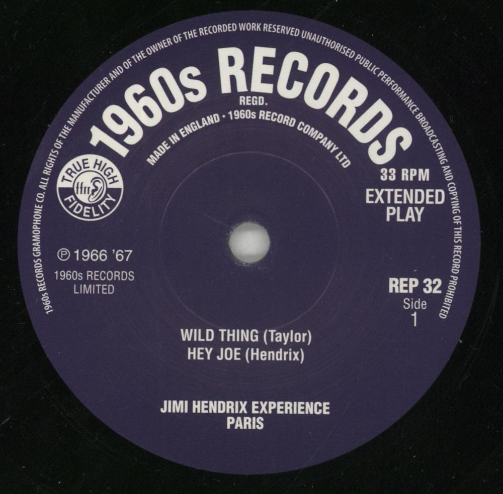 Jimi Hendrix Hendrix On Stage '66-'67 UK 7" vinyl single (7 inch record / 45) HEN07HE859889