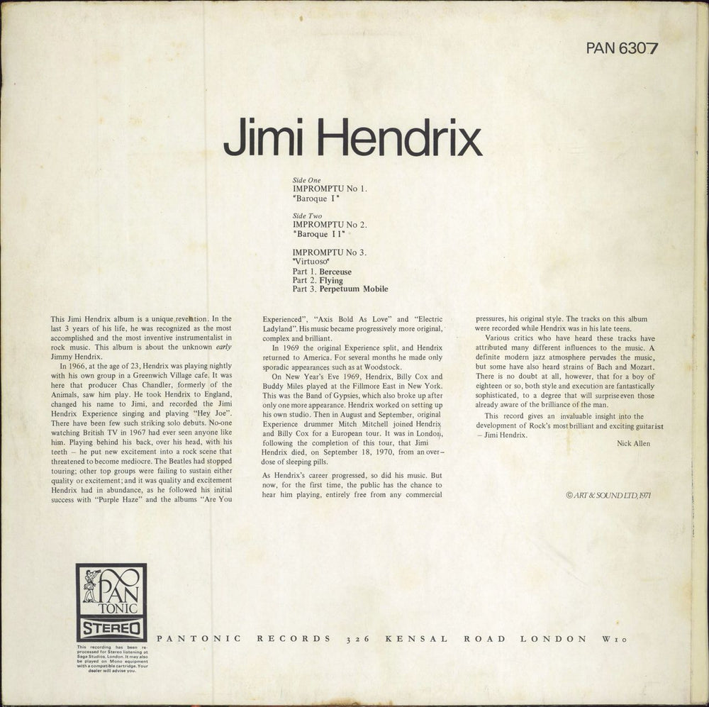 Jimi Hendrix Jimi Hendrix UK vinyl LP album (LP record)