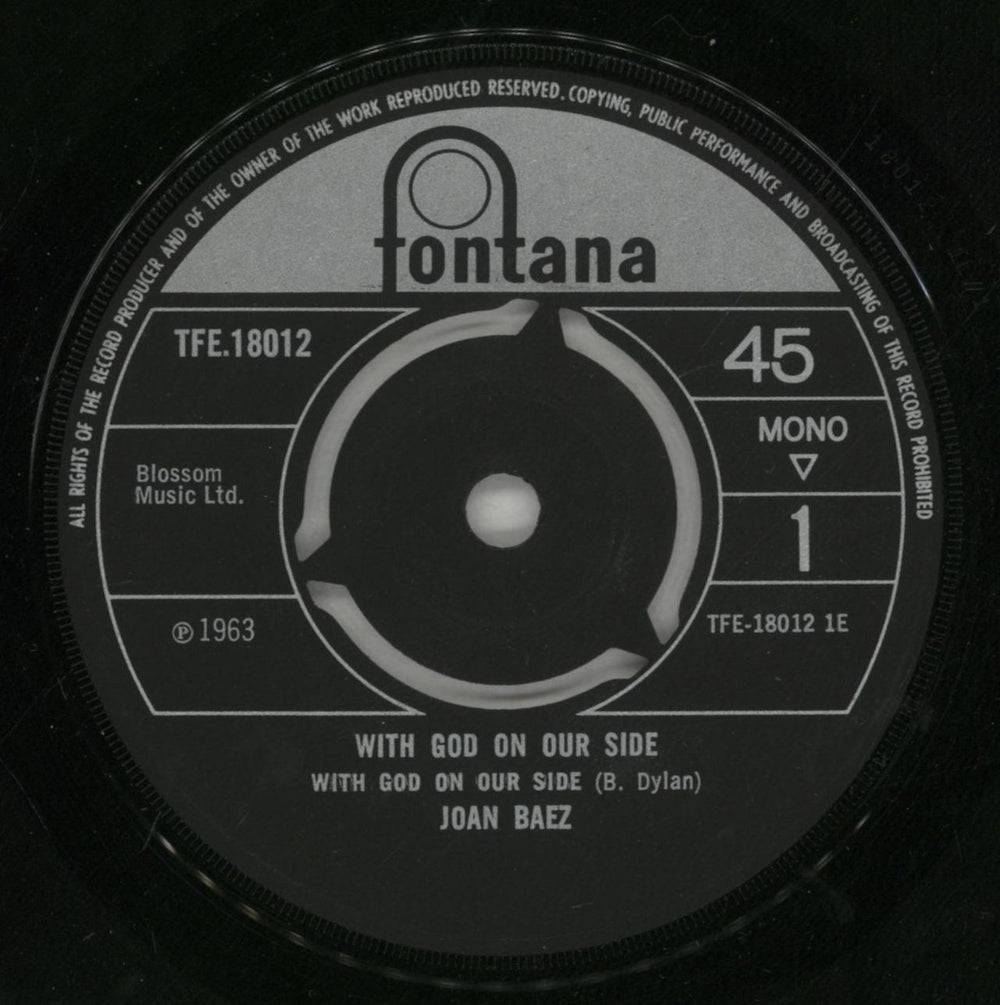 Joan Baez With God On Our Side UK 7" vinyl single (7 inch record / 45) JBZ07WI551106