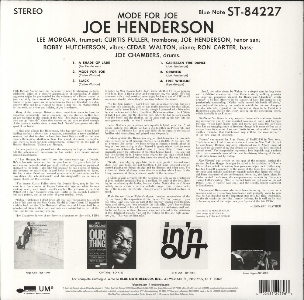 Joe Henderson Mode For Joe - 180gm UK vinyl LP album (LP record)