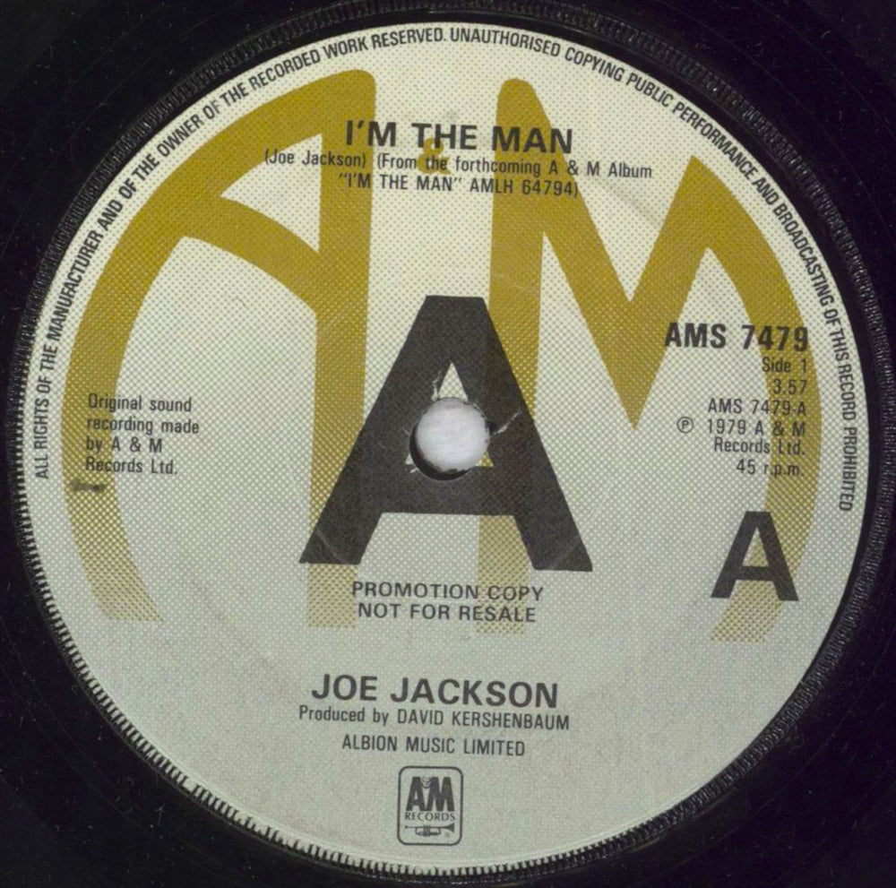 Joe Jackson I'm The Man - A-Label UK 7" vinyl single (7 inch record / 45) JOJ07IM841857