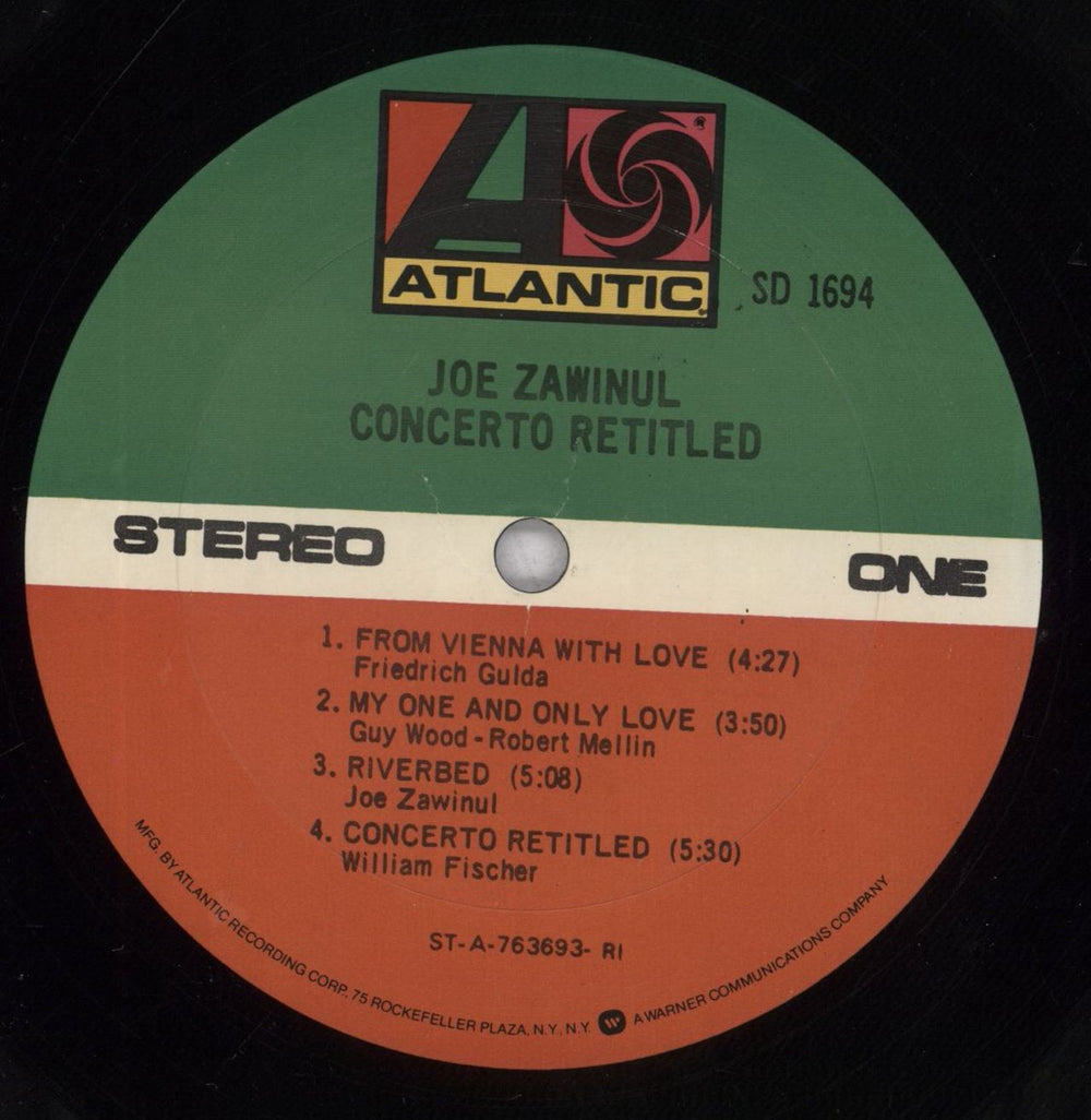 Joe Zawinul Concerto Retitled US vinyl LP album (LP record) JZWLPCO838904