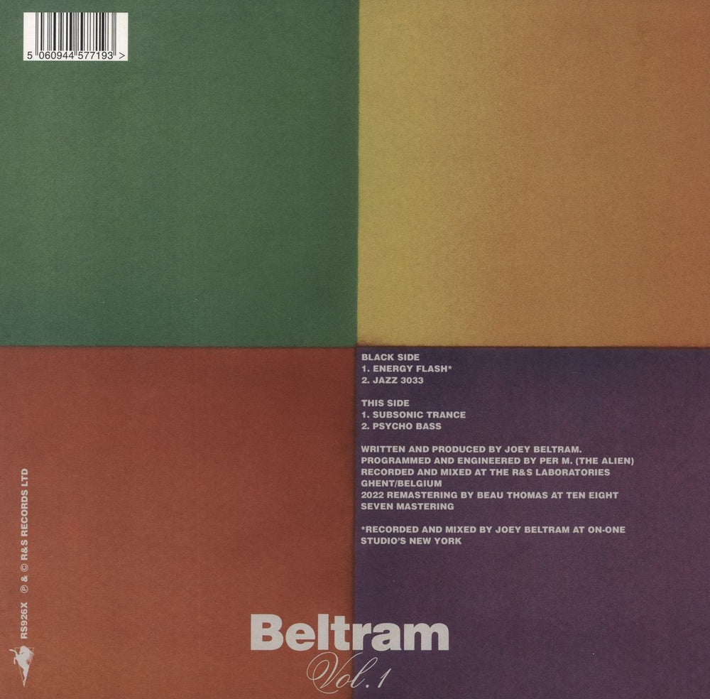 Joey Beltram Beltram Vol. 1 UK 12" vinyl single (12 inch record / Maxi-single)