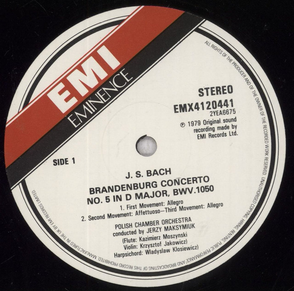 Johann Sebastian Bach Bach: Brandenburg Concertos No.2 In F Major No.5 In D Major No.6 In B Flat Major UK vinyl LP album (LP record) JHHLPBA843979