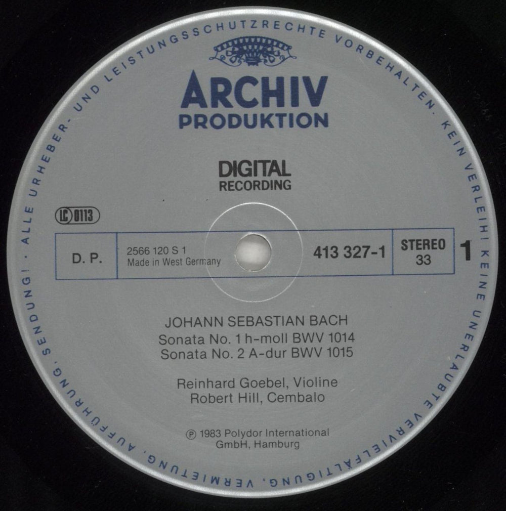Johann Sebastian Bach Violin Sonatas German 2-LP vinyl record set (Double LP Album) JHH2LVI877310