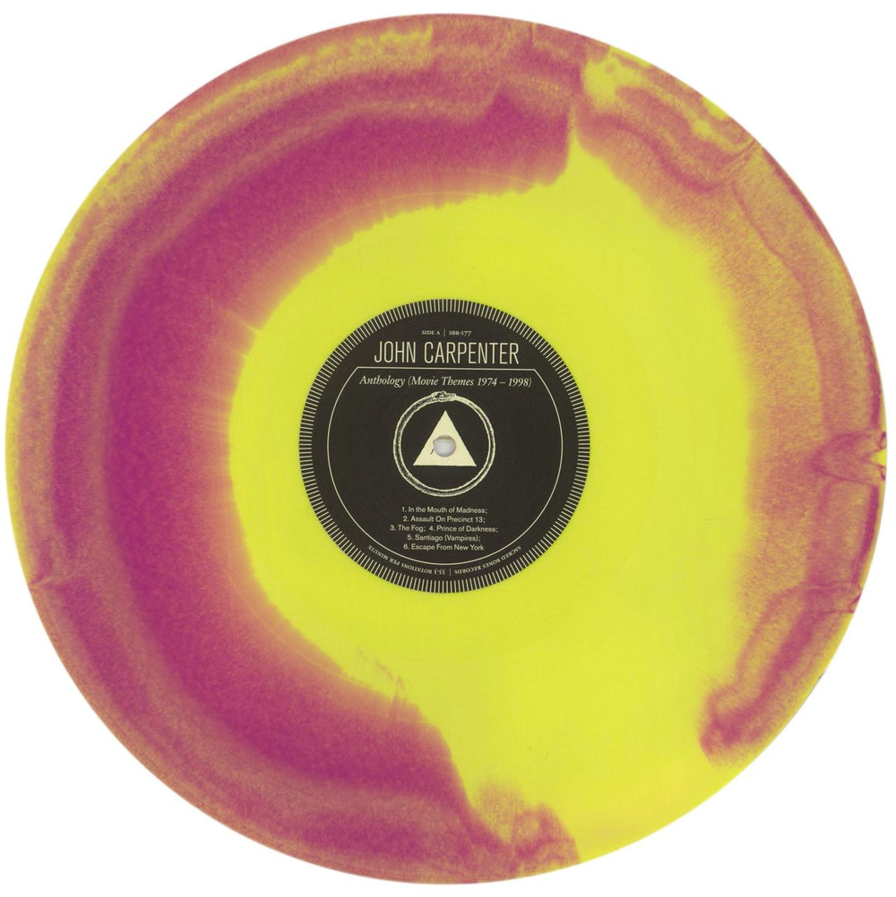 John Carpenter Anthology [Movie Themes 1974-1998] - Purple And Yellow Swirl Vinyl US vinyl LP album (LP record) JZVLPAN859763