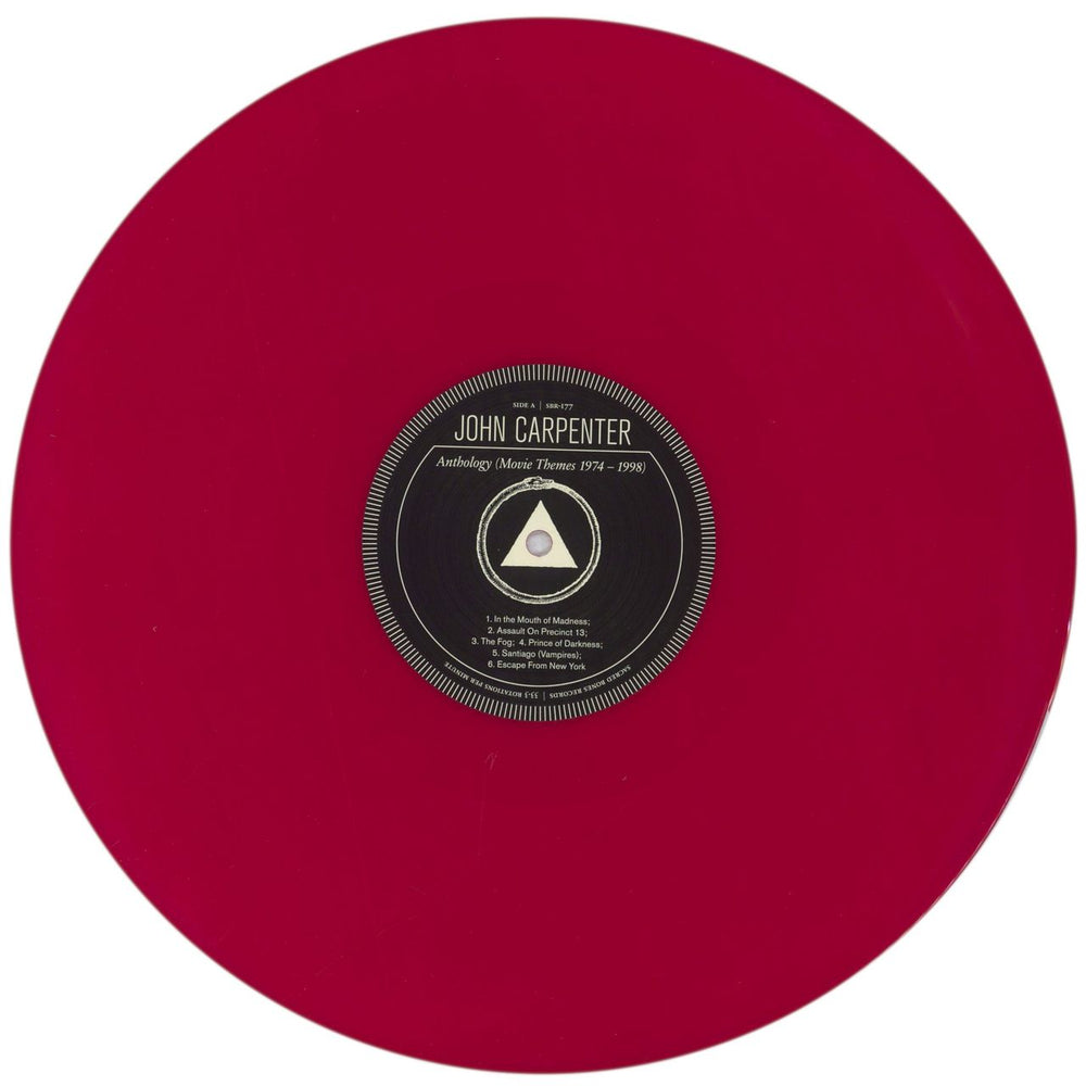 John Carpenter Anthology (Movie Themes 1974-1998) - Red vinyl UK vinyl LP album (LP record) JZVLPAN841149