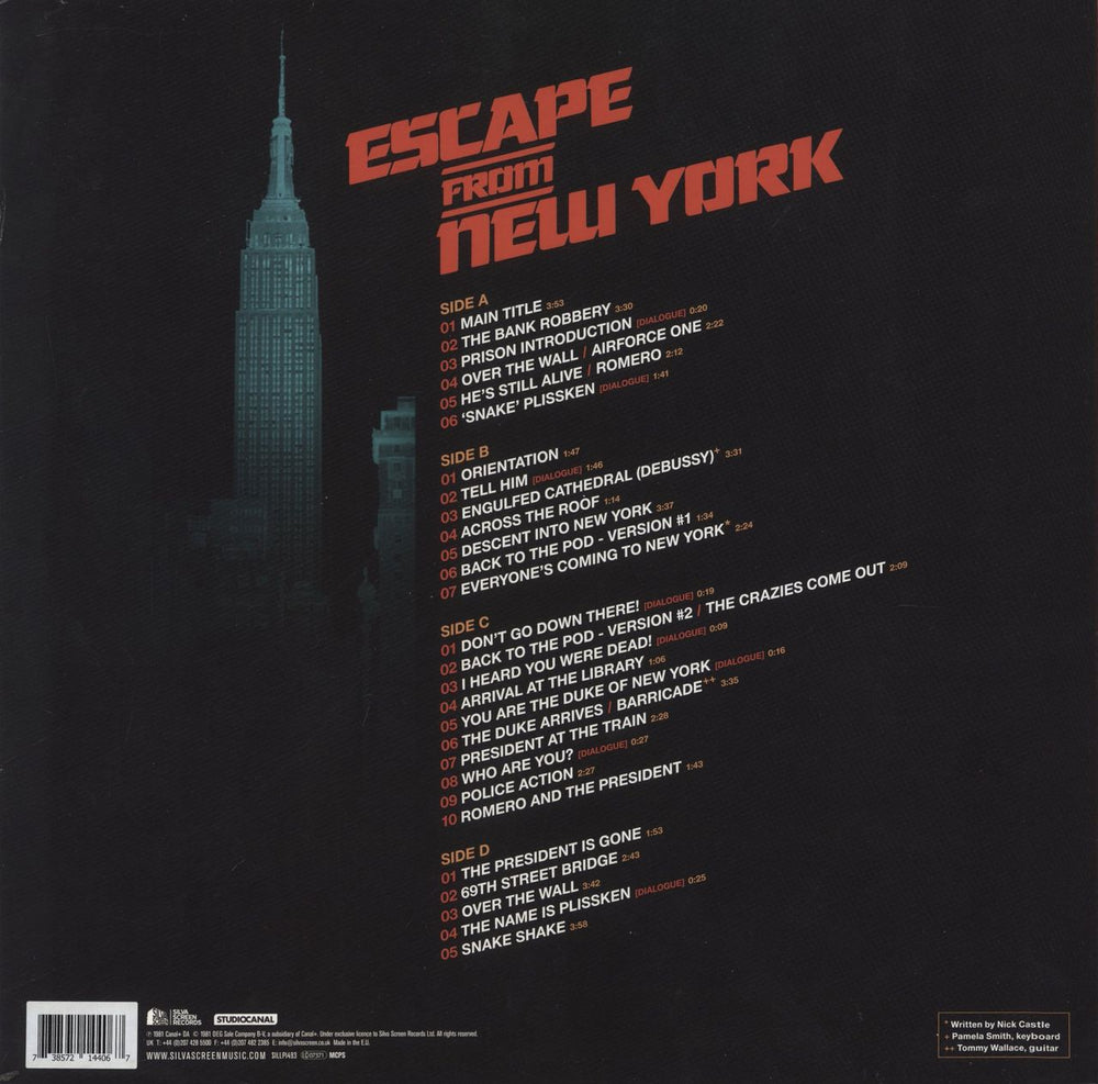 John Carpenter Escape From New York - Expanded Edition - Blue Vinyl UK 2-LP vinyl record set (Double LP Album) 738572144067