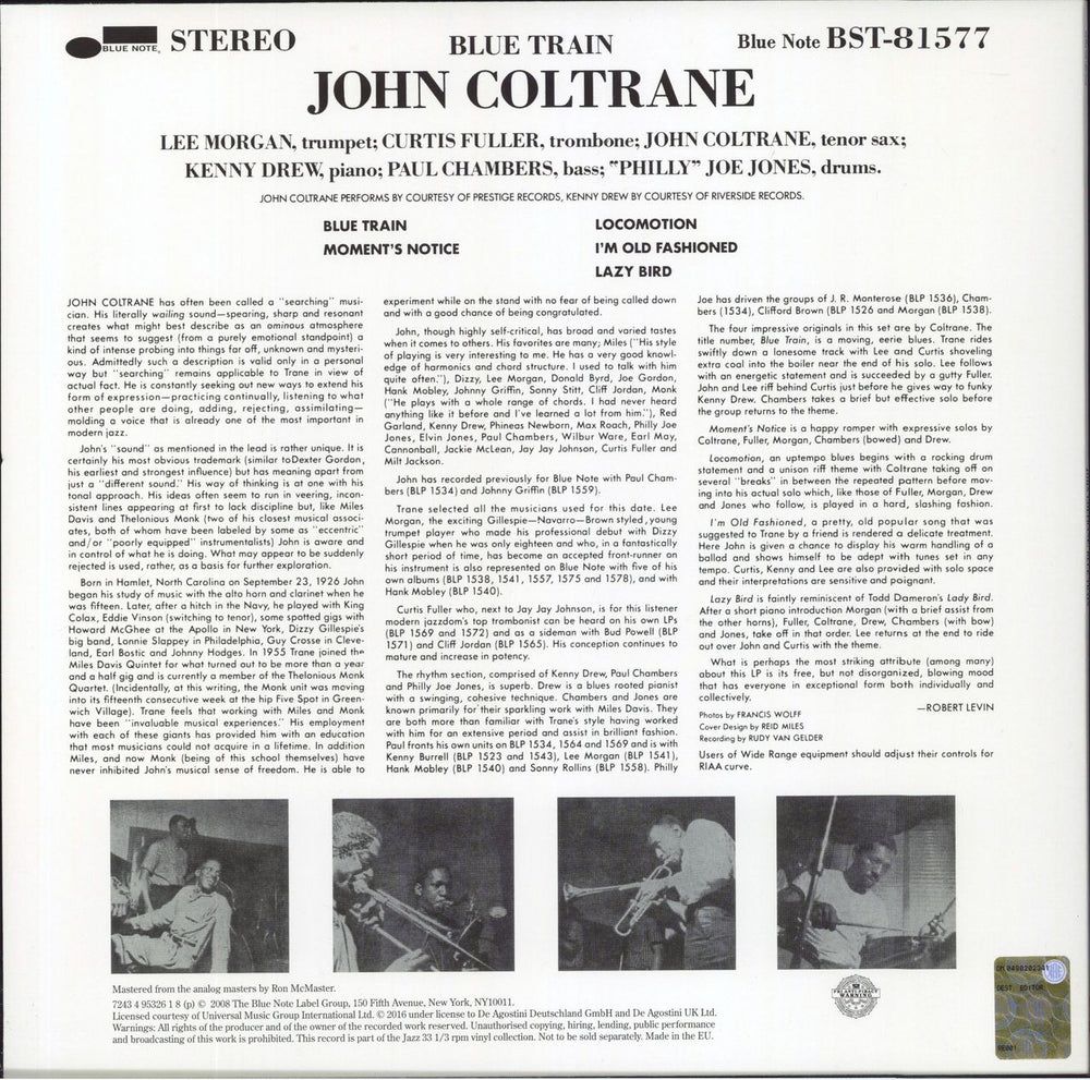 John Coltrane Blue Train - 180gram Vinyl UK vinyl LP album (LP record)