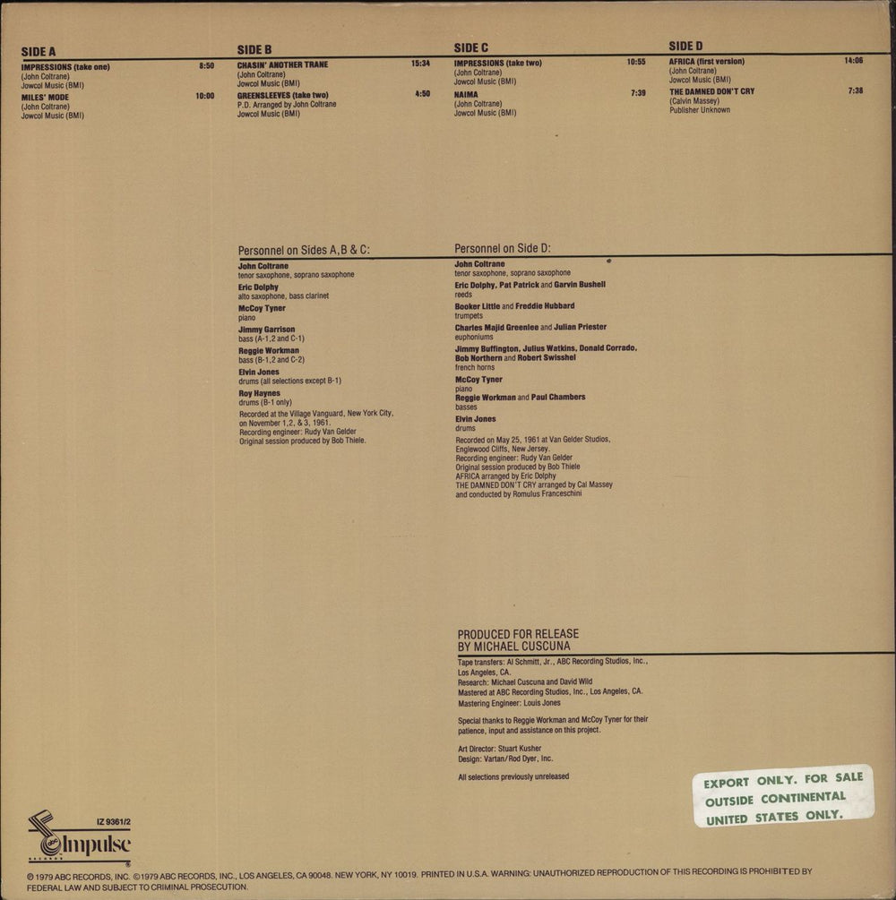 John Coltrane The Mastery Of John Coltrane / Vol. IV 'Trane's Modes' US 2-LP vinyl record set (Double LP Album)