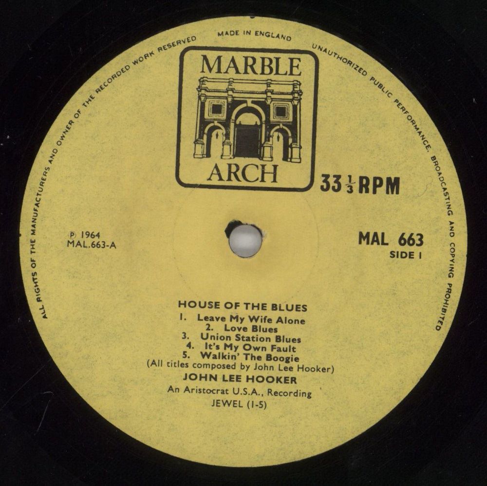 John Lee Hooker House Of The Blues UK vinyl LP album (LP record) JLHLPHO300216
