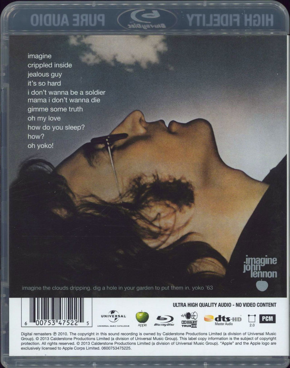 John Lennon Imagine UK Blu Ray Audio 600753475225