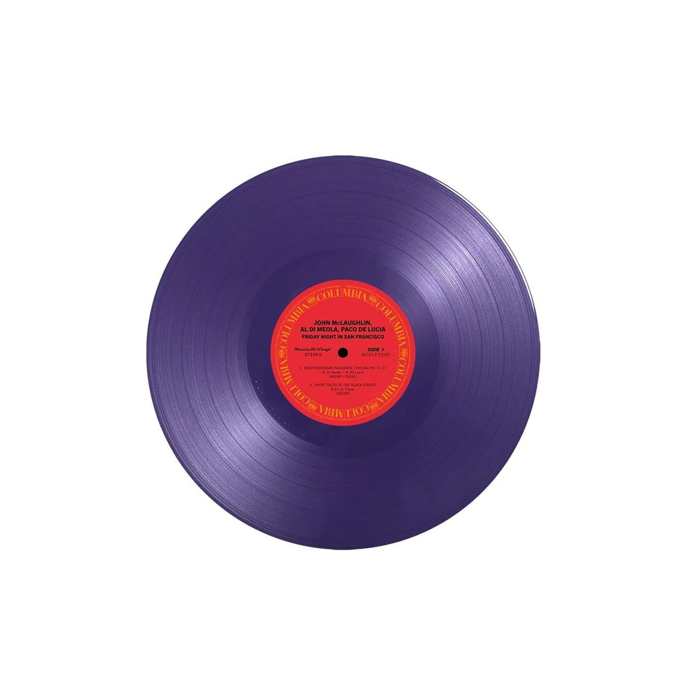 John McLaughlin, Al DiMeola & Paco De Lucia Friday Night in San Francisco - 180 Gram Purple Vinyl UK vinyl LP album (LP record) 8719262031562