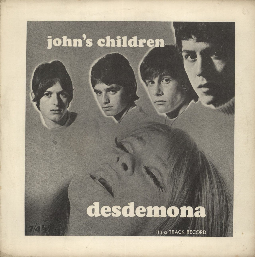 John's Children Desdemona + P/S UK 7" vinyl single (7 inch record / 45) 604003