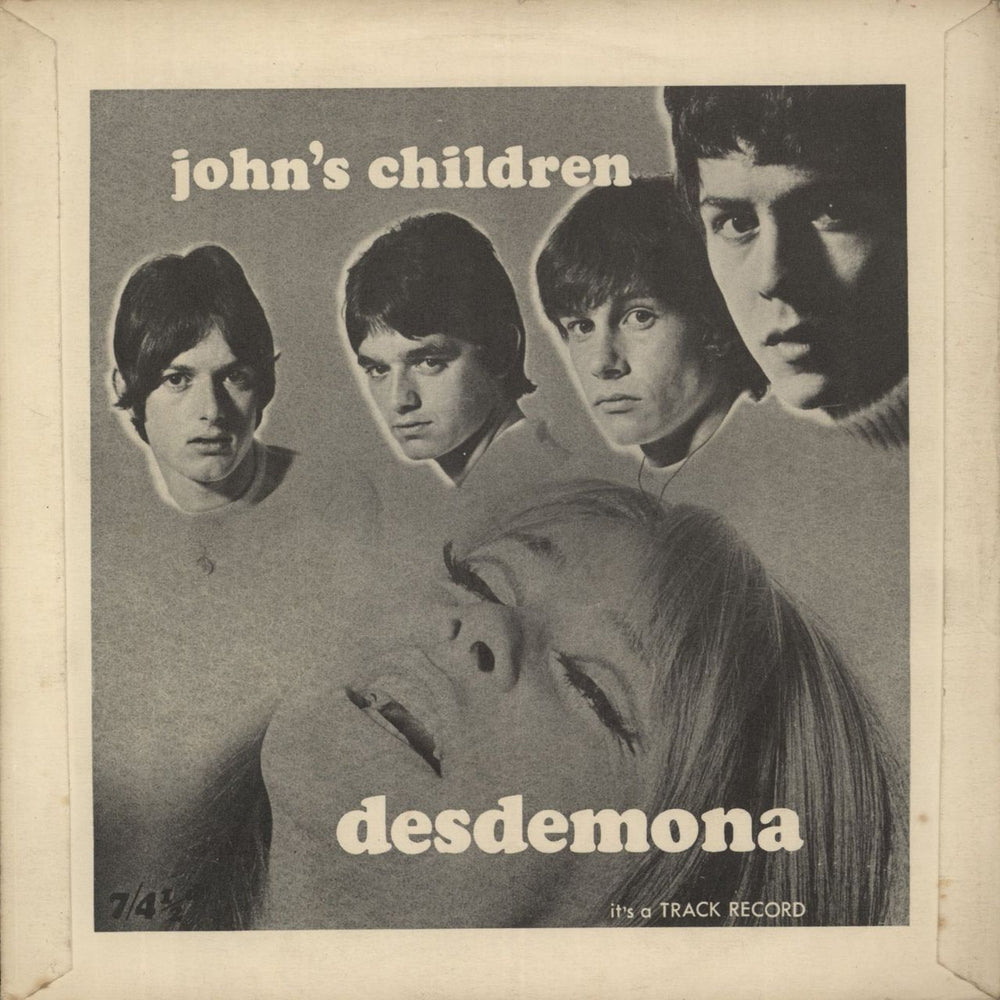 John's Children Desdemona + P/S UK 7" vinyl single (7 inch record / 45)