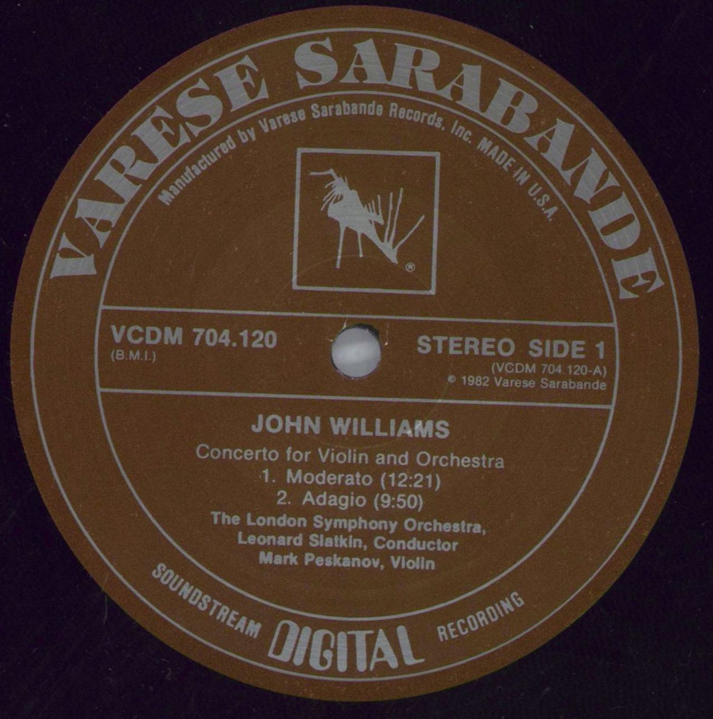 John Williams (Composer) Concerto for Violin / Concerto for Flute US vinyl LP album (LP record) WIALPCO821100