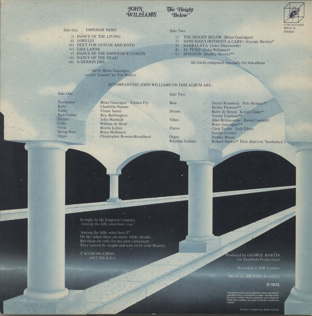 John Williams (Guitarist) The Height Below UK vinyl LP album (LP record)