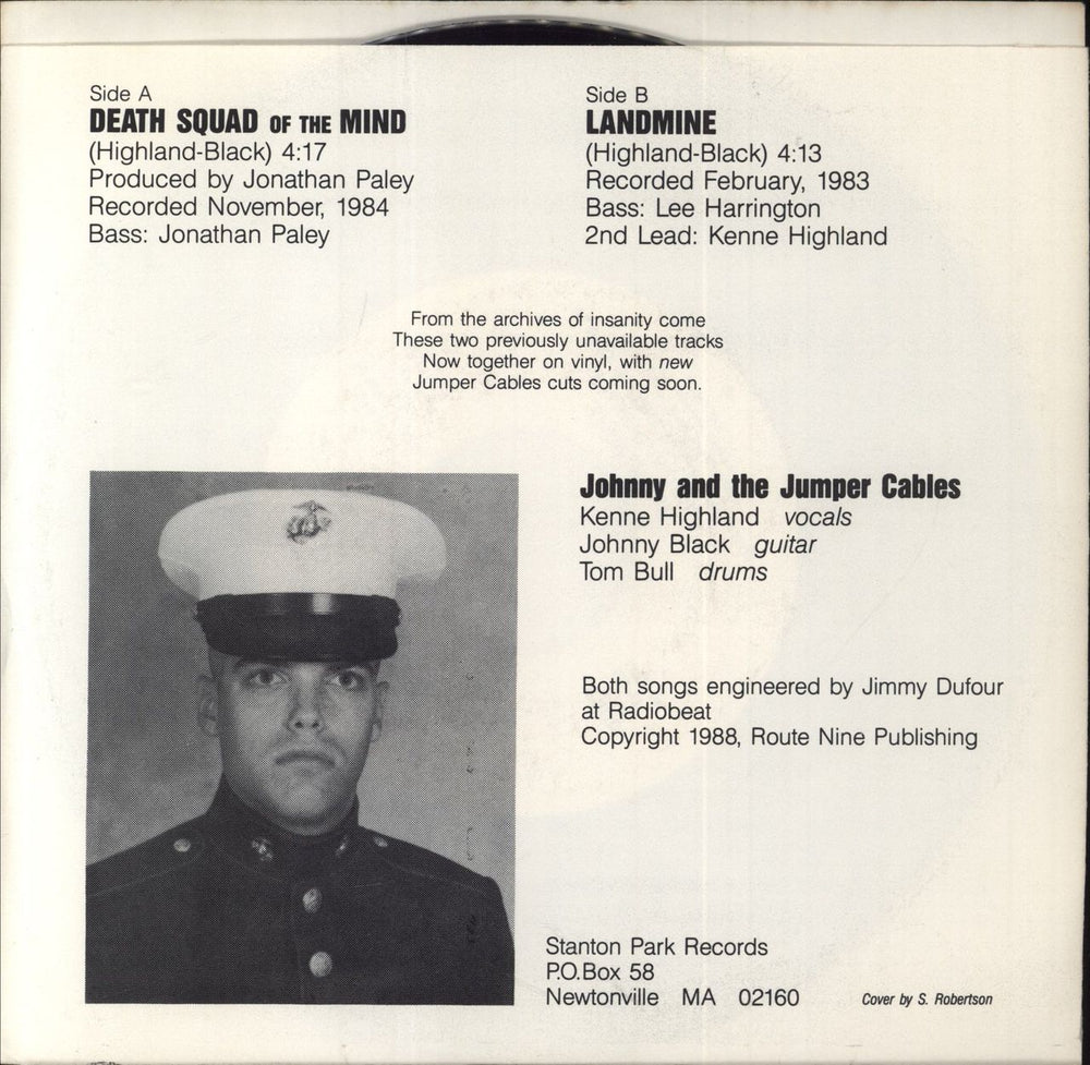 Johnny And The Jumper Cables Death Squad Of The Mind US 7" vinyl single (7 inch record / 45)