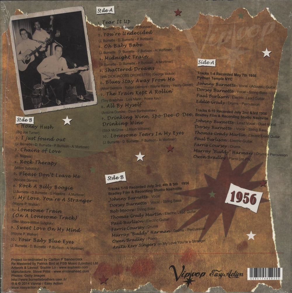 Johnny Burnette Rock A Billy Boogie UK vinyl LP album (LP record) 5060174956355