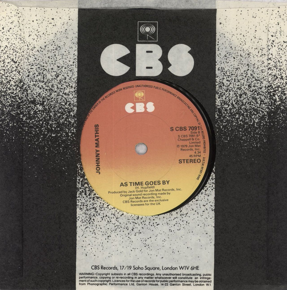 Johnny Mathis The Last Time I Felt Like This UK 7" vinyl single (7 inch record / 45)