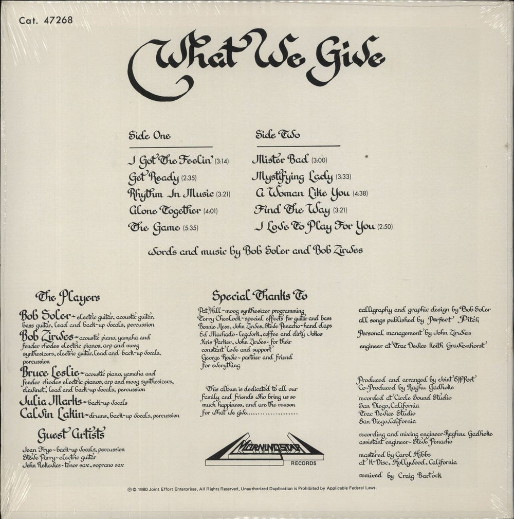 Joint Effort What We Give - Sealed US vinyl LP album (LP record)