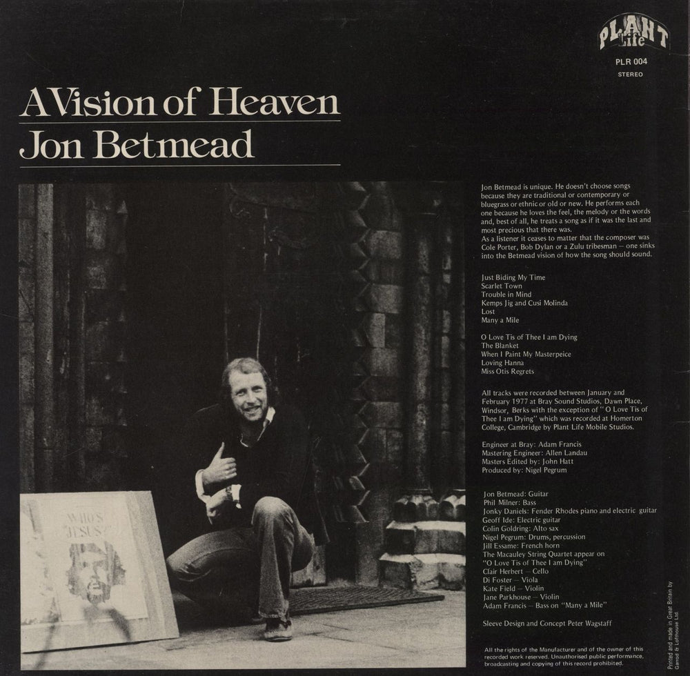 Jon Betmead A Vision Of Heaven + 7" UK vinyl LP album (LP record)