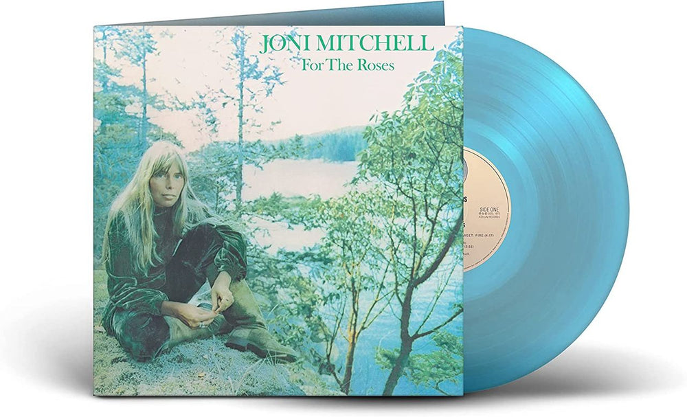 Joni Mitchell For The Roses - Aqua Blue Vinyl - Sealed UK vinyl LP album (LP record) RCV15057/081227882624