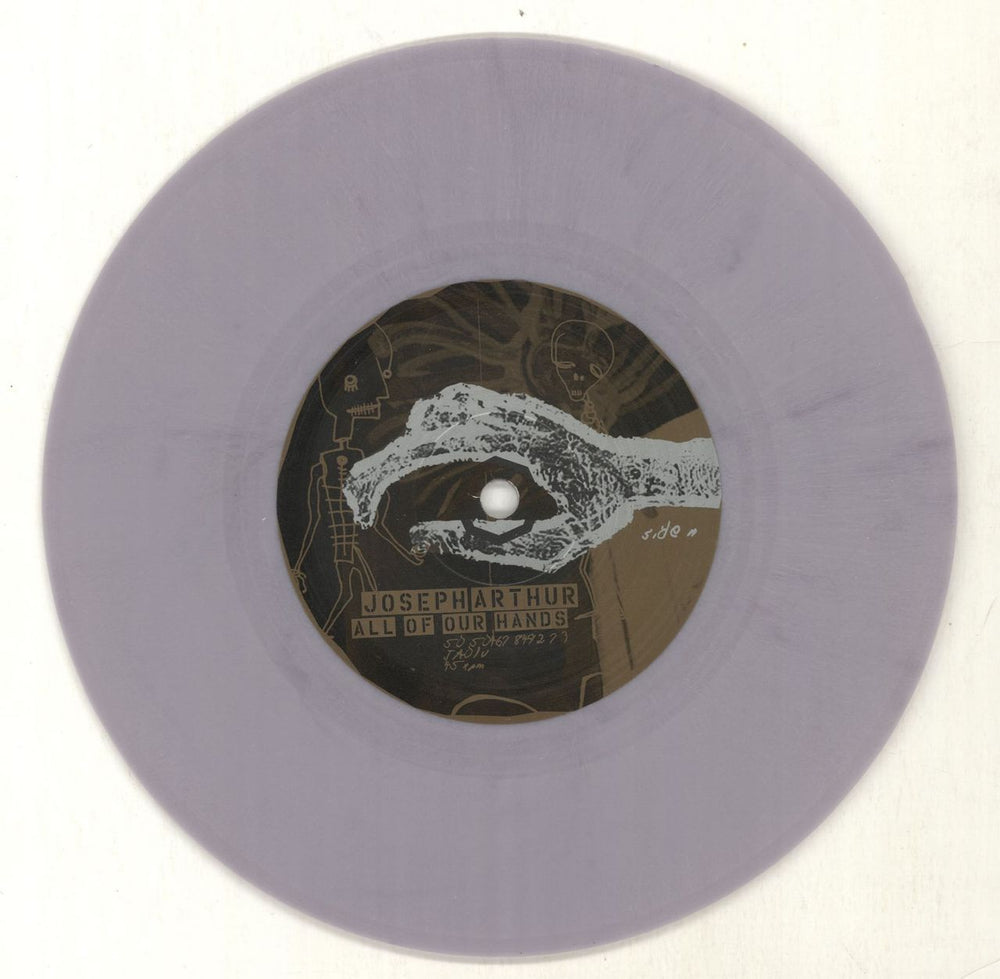 Joseph Arthur All Of Our Hands - Grey Vinyl UK 7" vinyl single (7 inch record / 45) -JA07AL350283