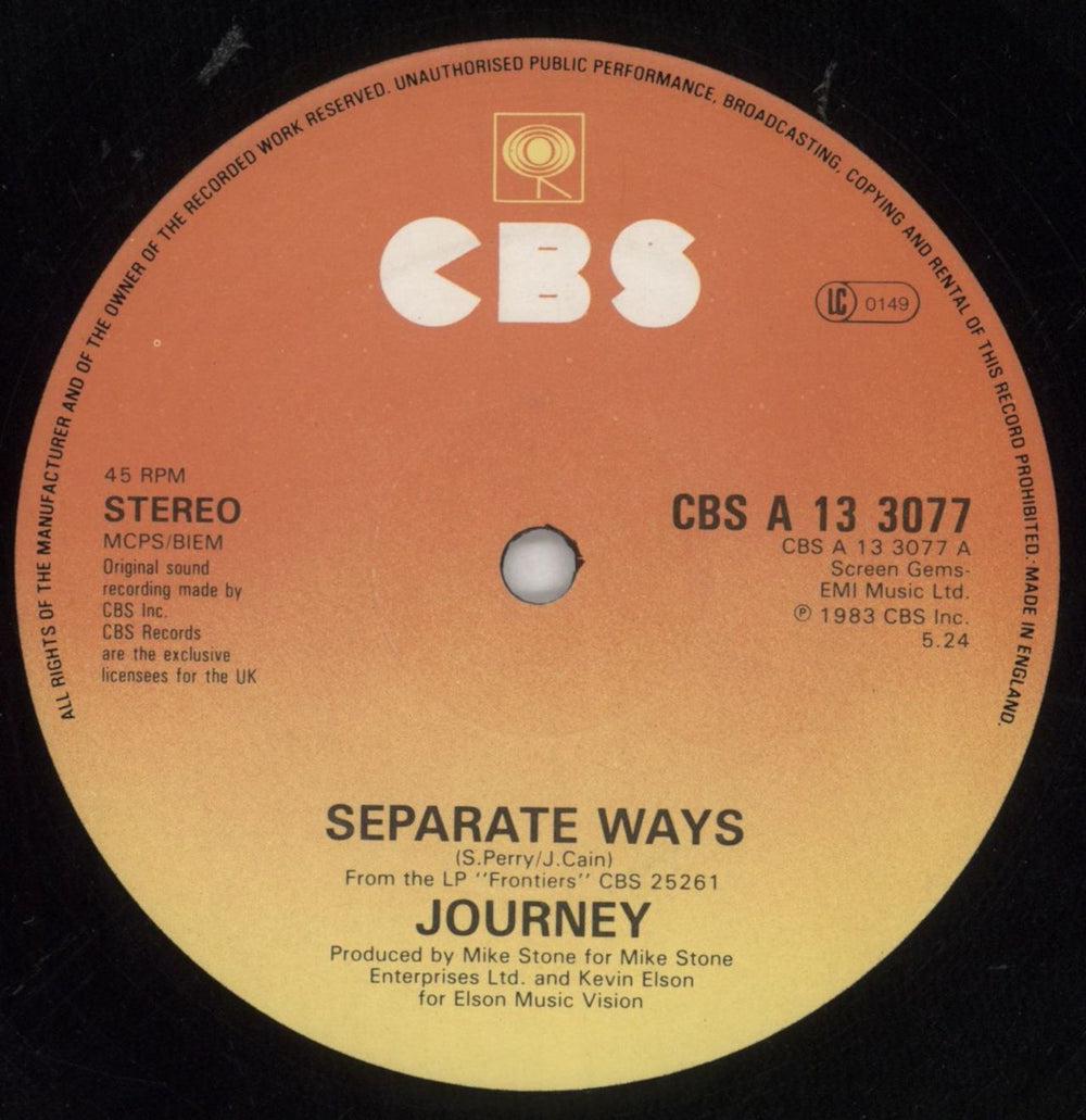 Journey Separate Ways (Worlds Apart) + P/S UK 12" vinyl single (12 inch record / Maxi-single) JOU12SE802287