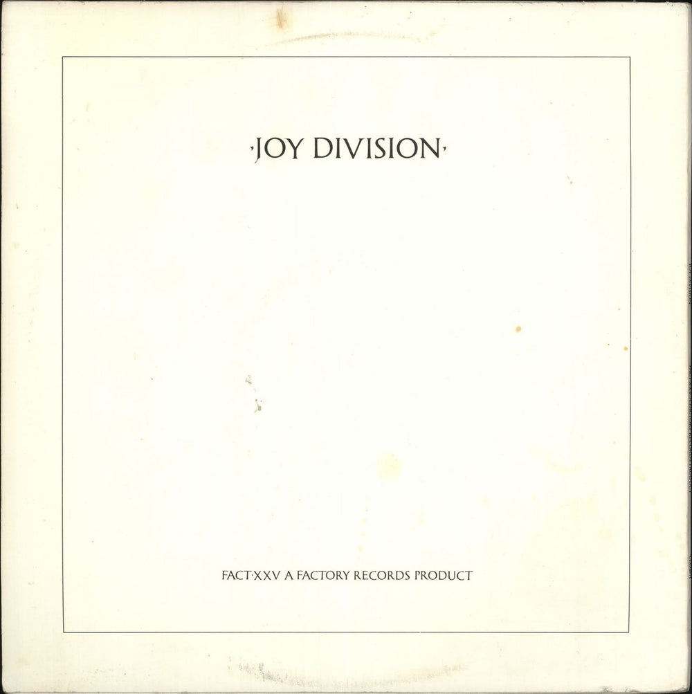 Joy Division Closer - VG UK vinyl LP album (LP record)