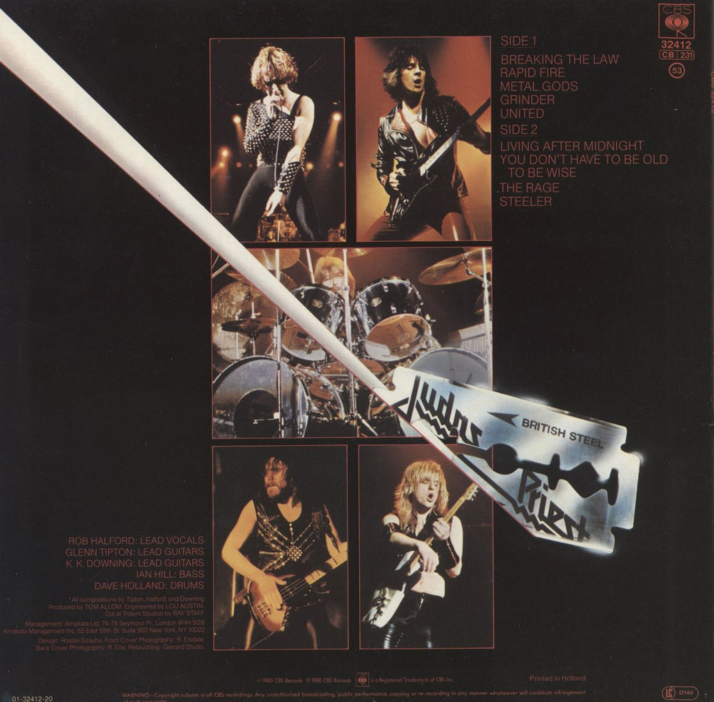 Judas Priest British Steel Dutch vinyl LP album (LP record)