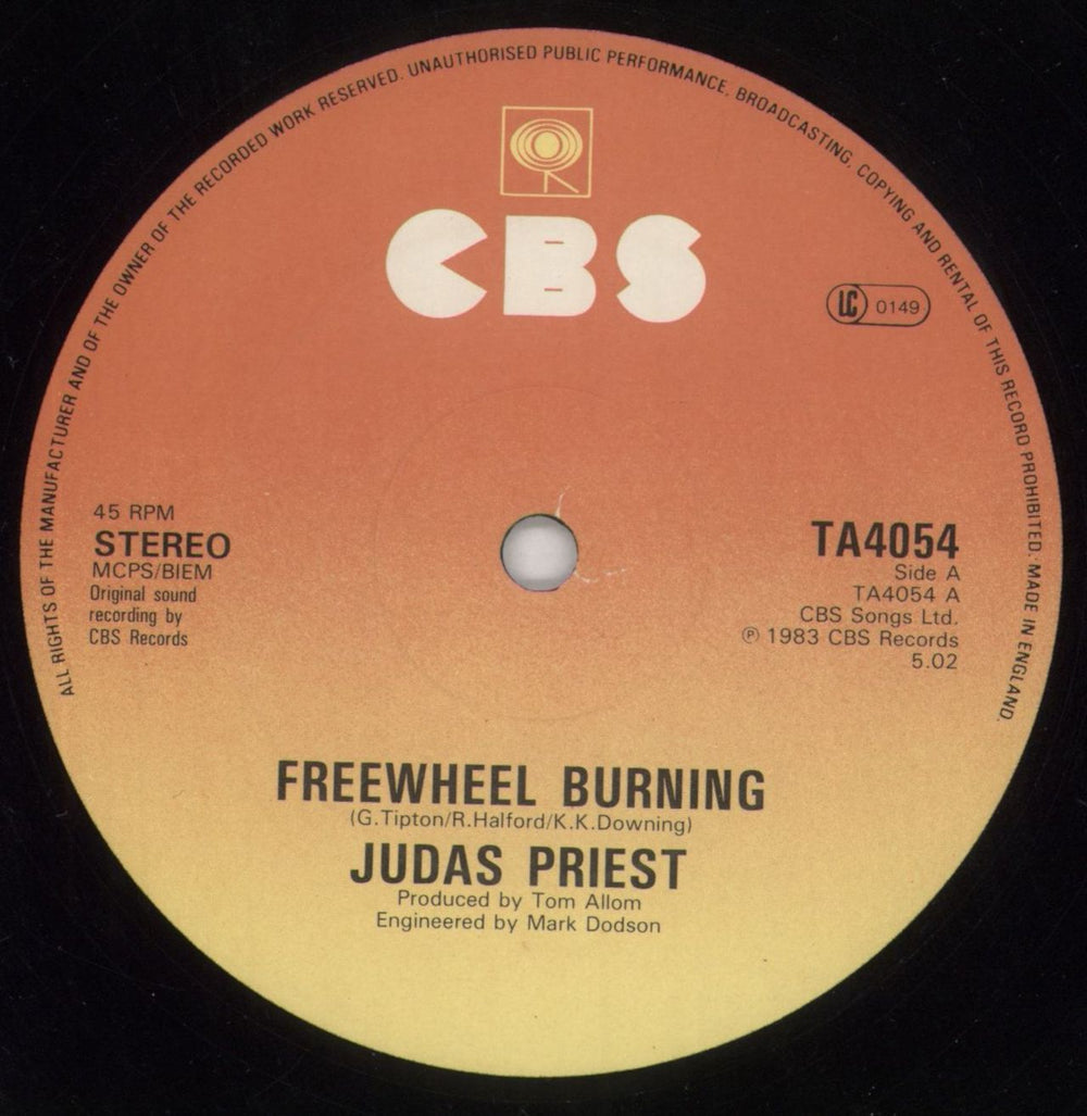 Judas Priest Freewheel Burning UK 12" vinyl single (12 inch record / Maxi-single) JUD12FR45345